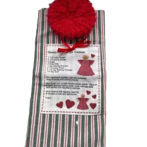 SWEET ANGEL SUGAR COOKIES Holiday Kitchen Towel and Dish Scrubby GIFT SET - Picture 1 of 10